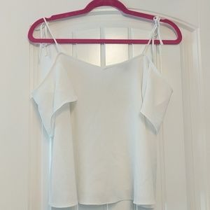 TOPSHOP white cold shoulder top